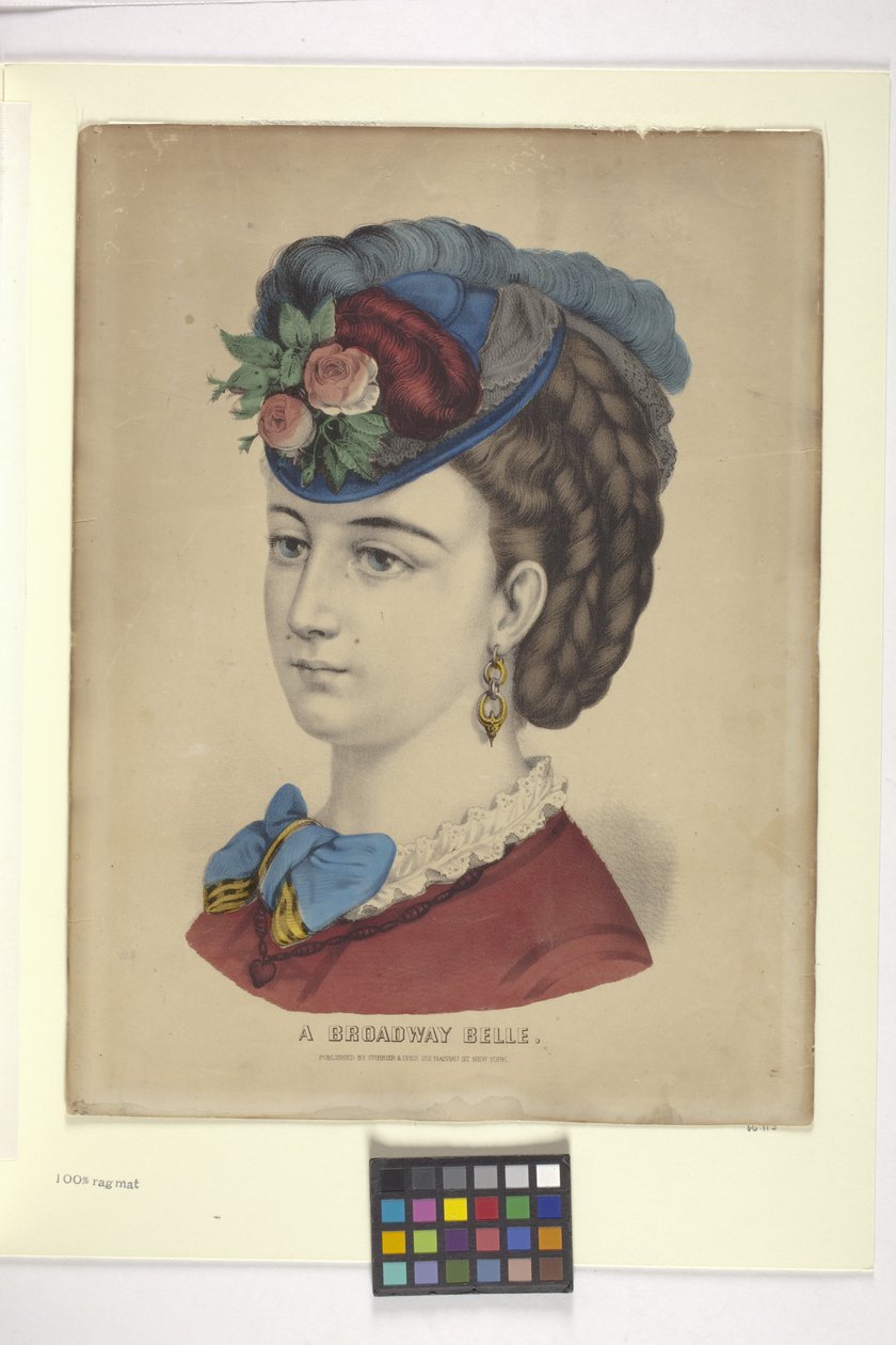 Uma Belle Broadway (litografia colorida à mão) de N. and Ives J.M. (1824-95) Currier