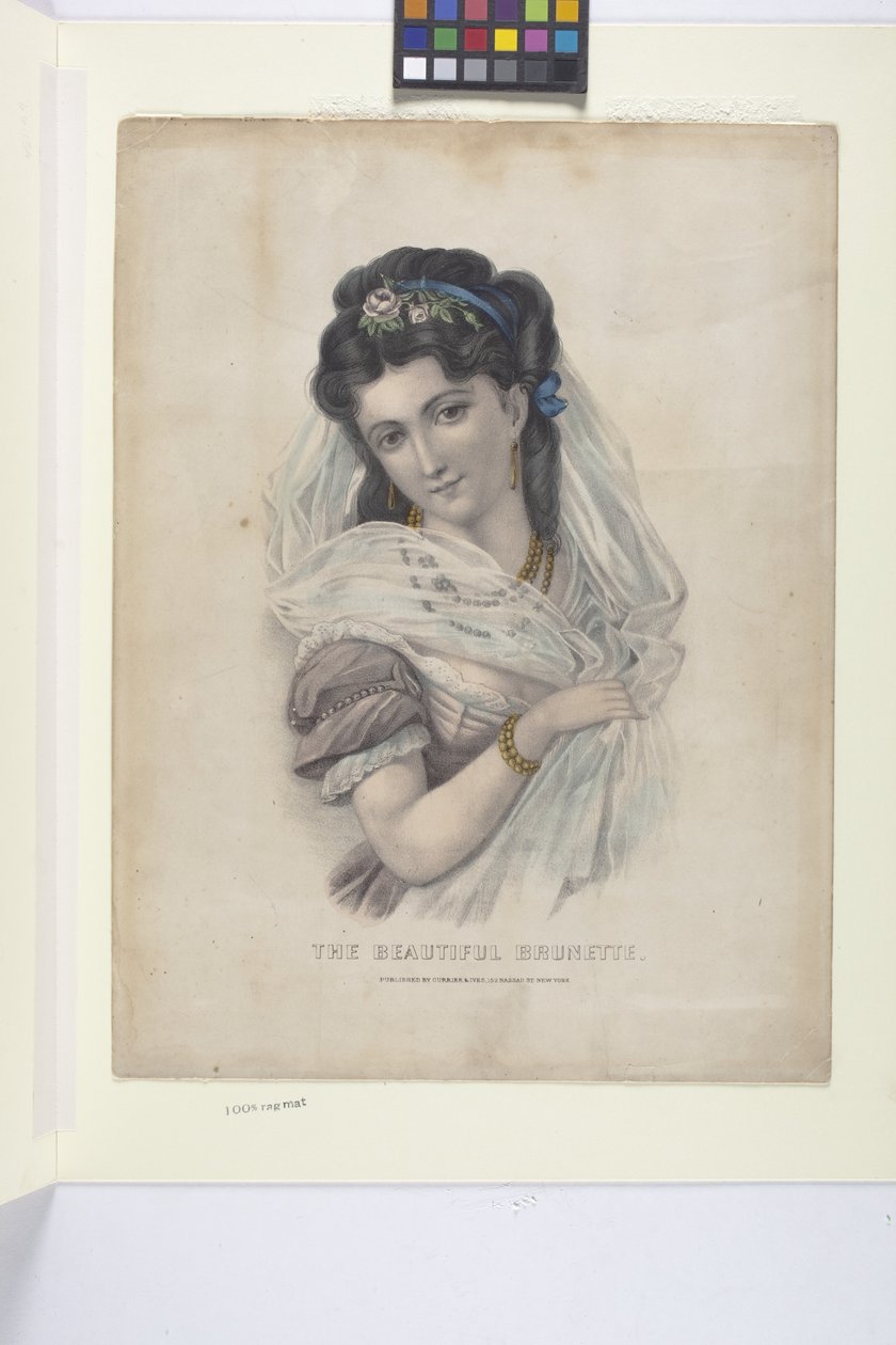 Linda Morena (litografia colorida à mão) de N. and Ives J.M. (1824 95) Currier