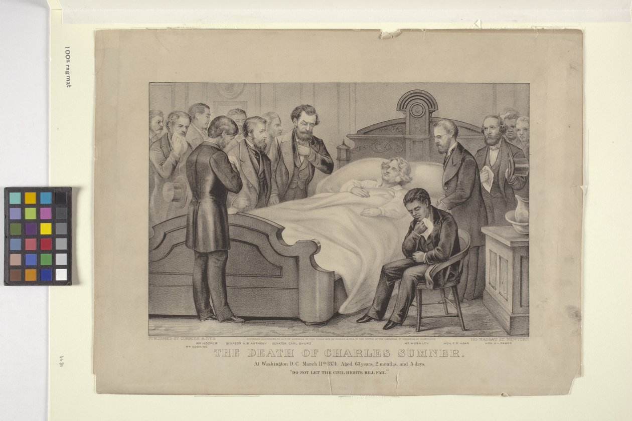 Morte de Charles Sumner (litografia) de N. and Ives J.M. (1824 95) Currier