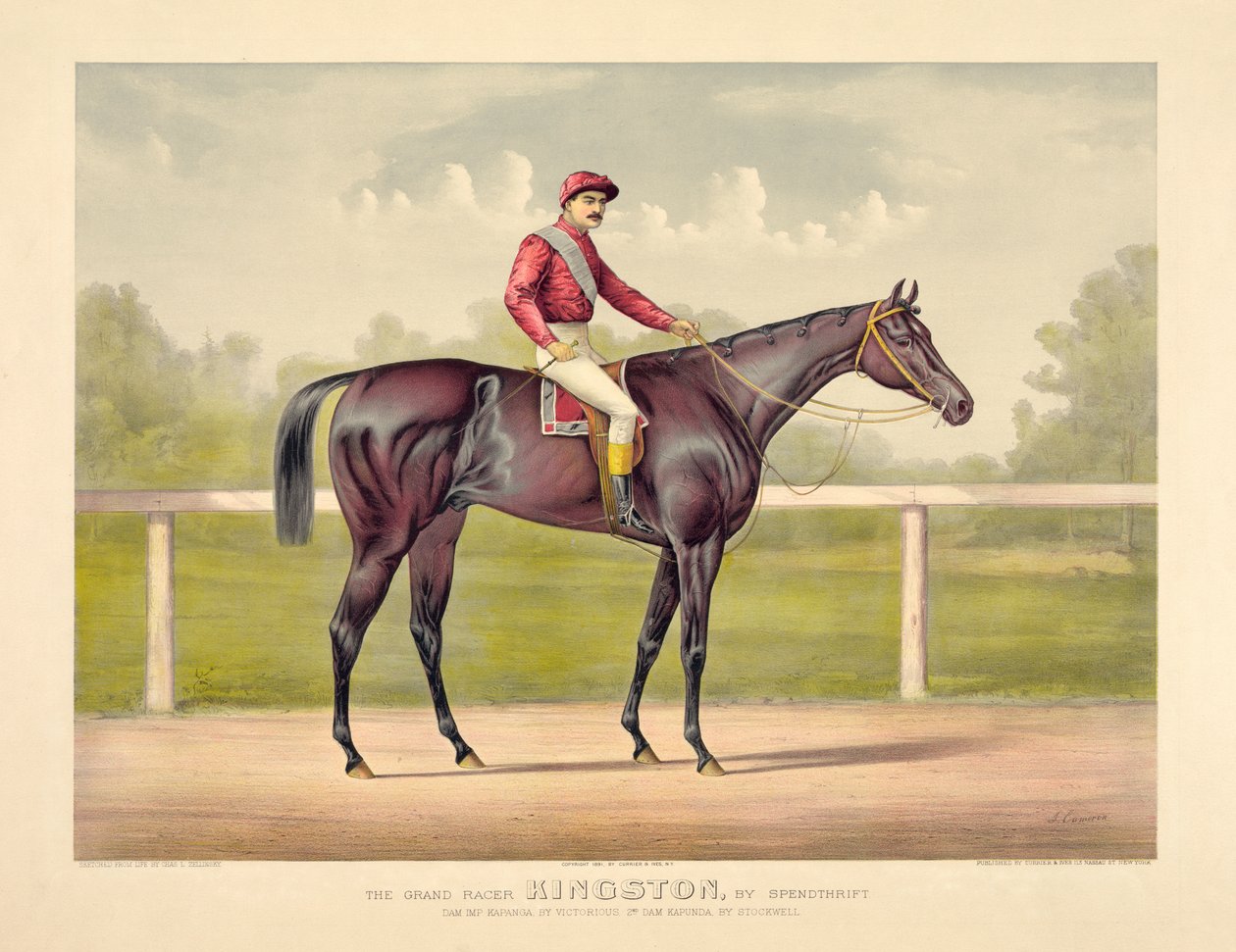 Grand Racer Kingston por Currier & Ives de Currier and Ives