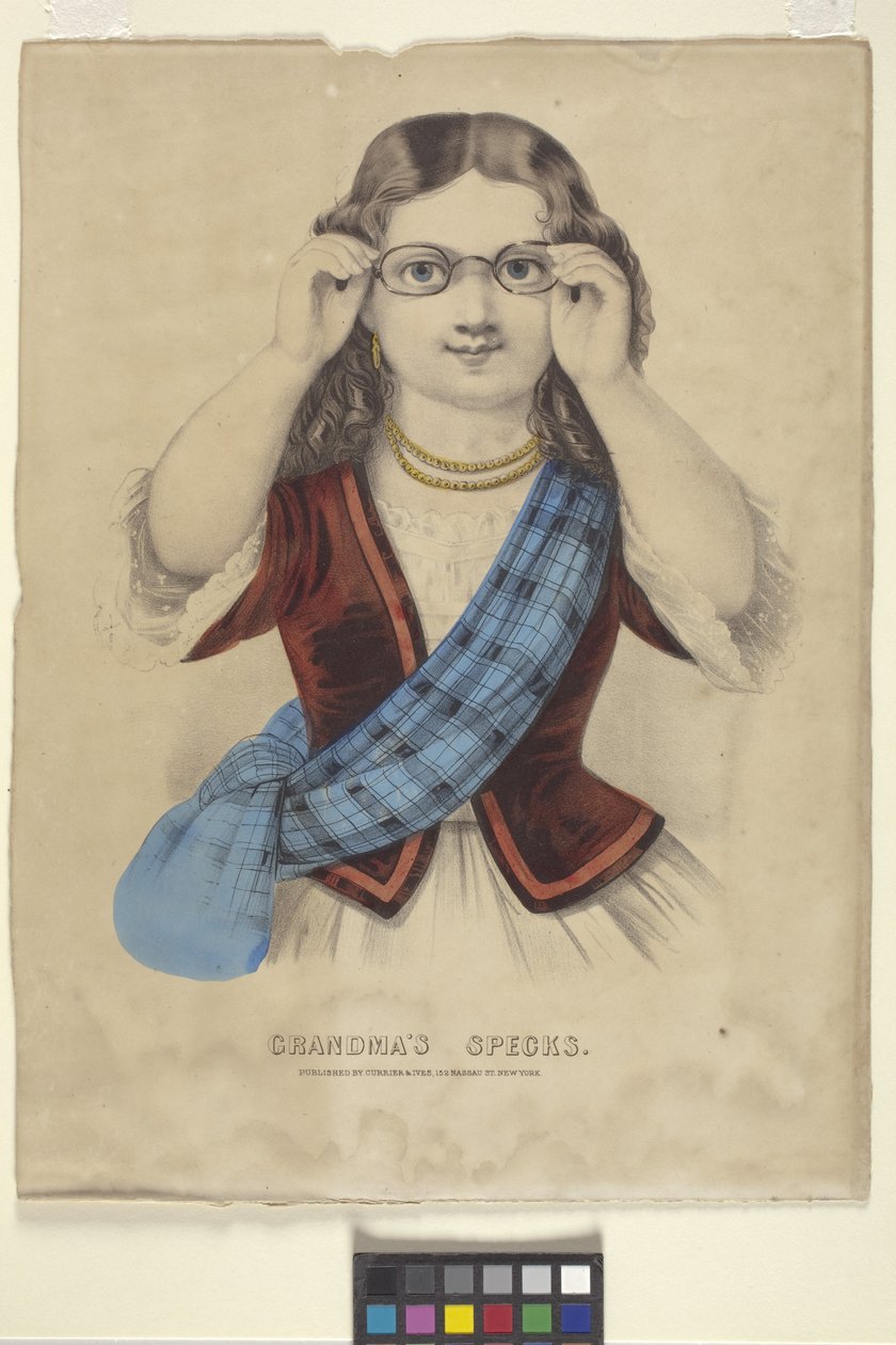 As "Especificações" da avó (litografia colorida à mão) de N. and Ives J.M. (1824 95) Currier