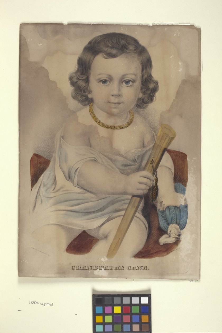 Cana do avô (litografia colorida à mão) de N. and Ives J.M. (1824 95) Currier