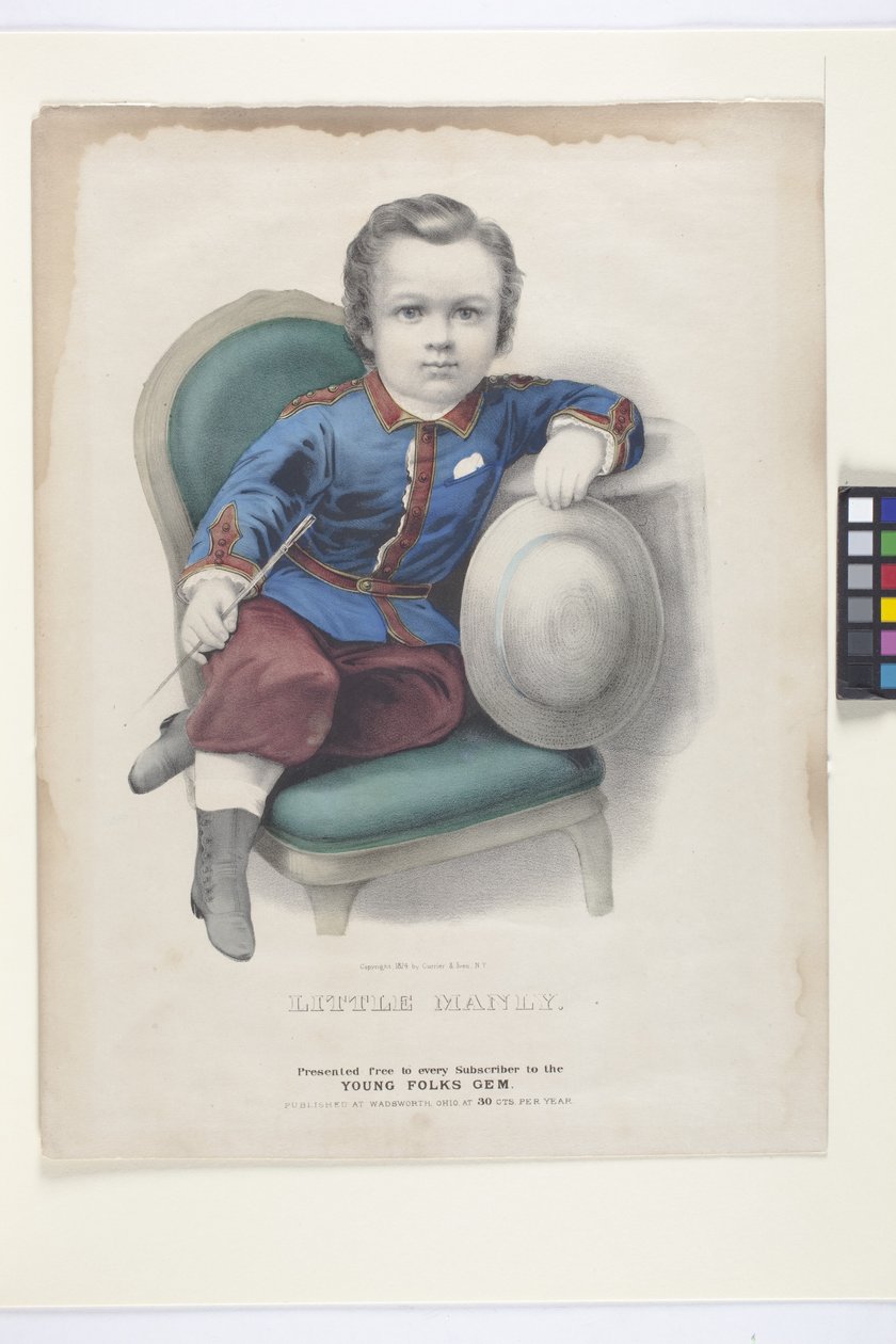 Little Manly (litografia colorida à mão) de N. and Ives J.M. (1824 95) Currier