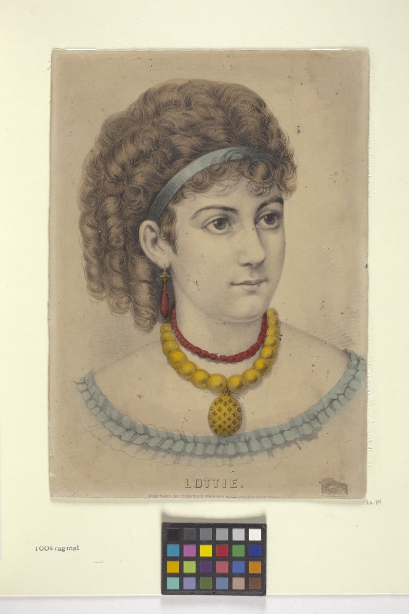 Lottie (litografia colorida à mão) de N. and Ives J.M. (1824 95) Currier