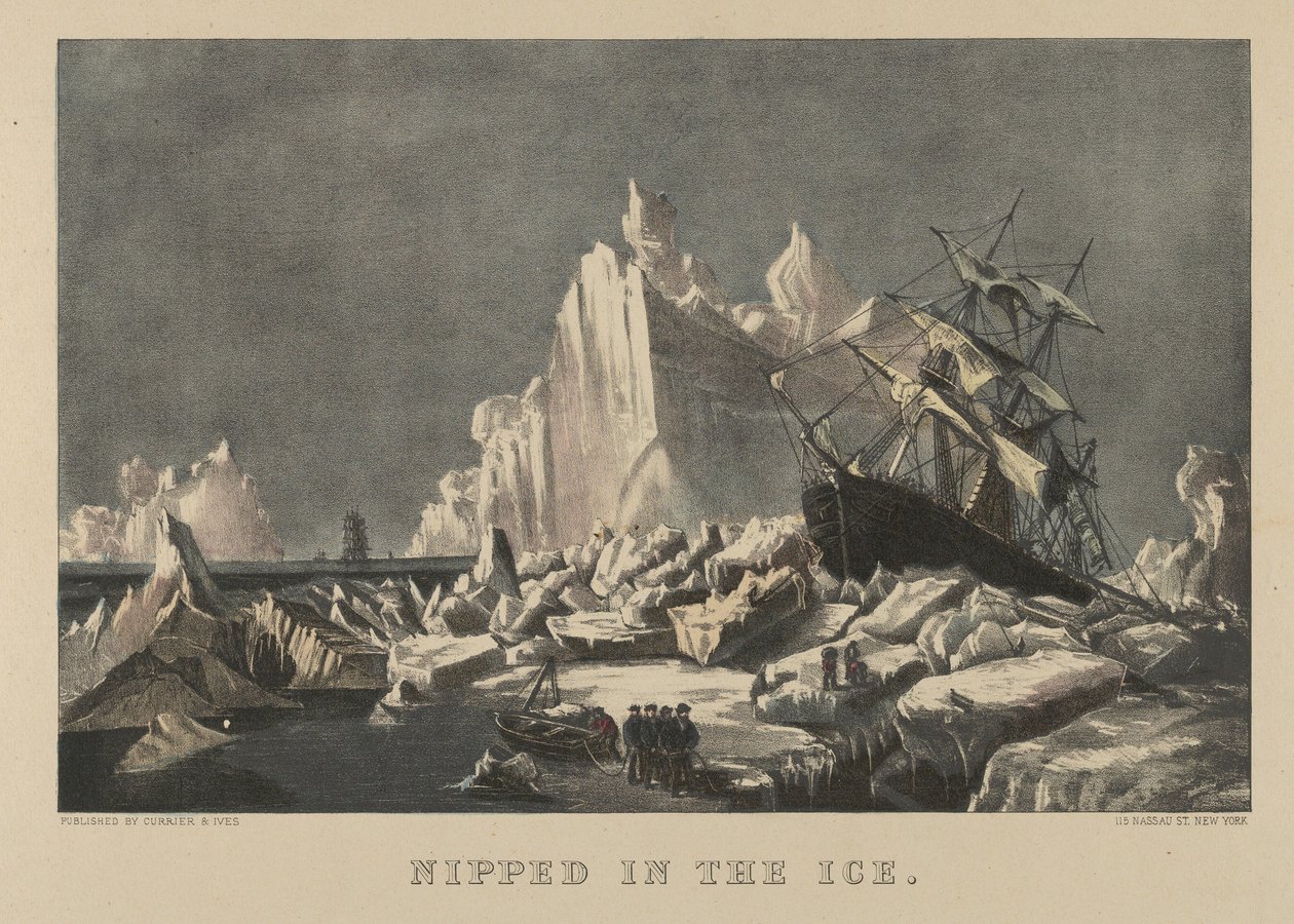 Mergulhado no gelo de Currier and Ives