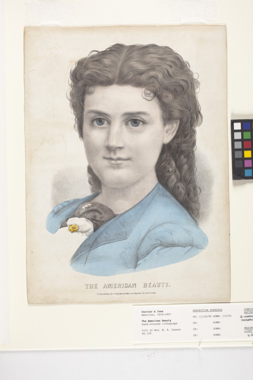 A Beleza Americana (litografia colorida à mão) de N. and Ives J.M. (1824 95) Currier