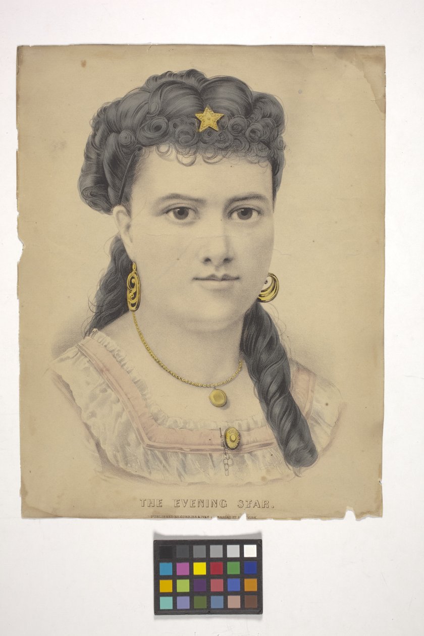 A Estrela da Noite (litografia colorida à mão) de N. and Ives J.M. (1824 95) Currier