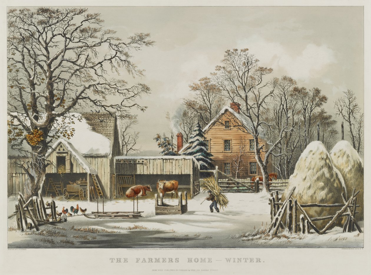 A Casa do Agricultor - Inverno de Currier and Ives