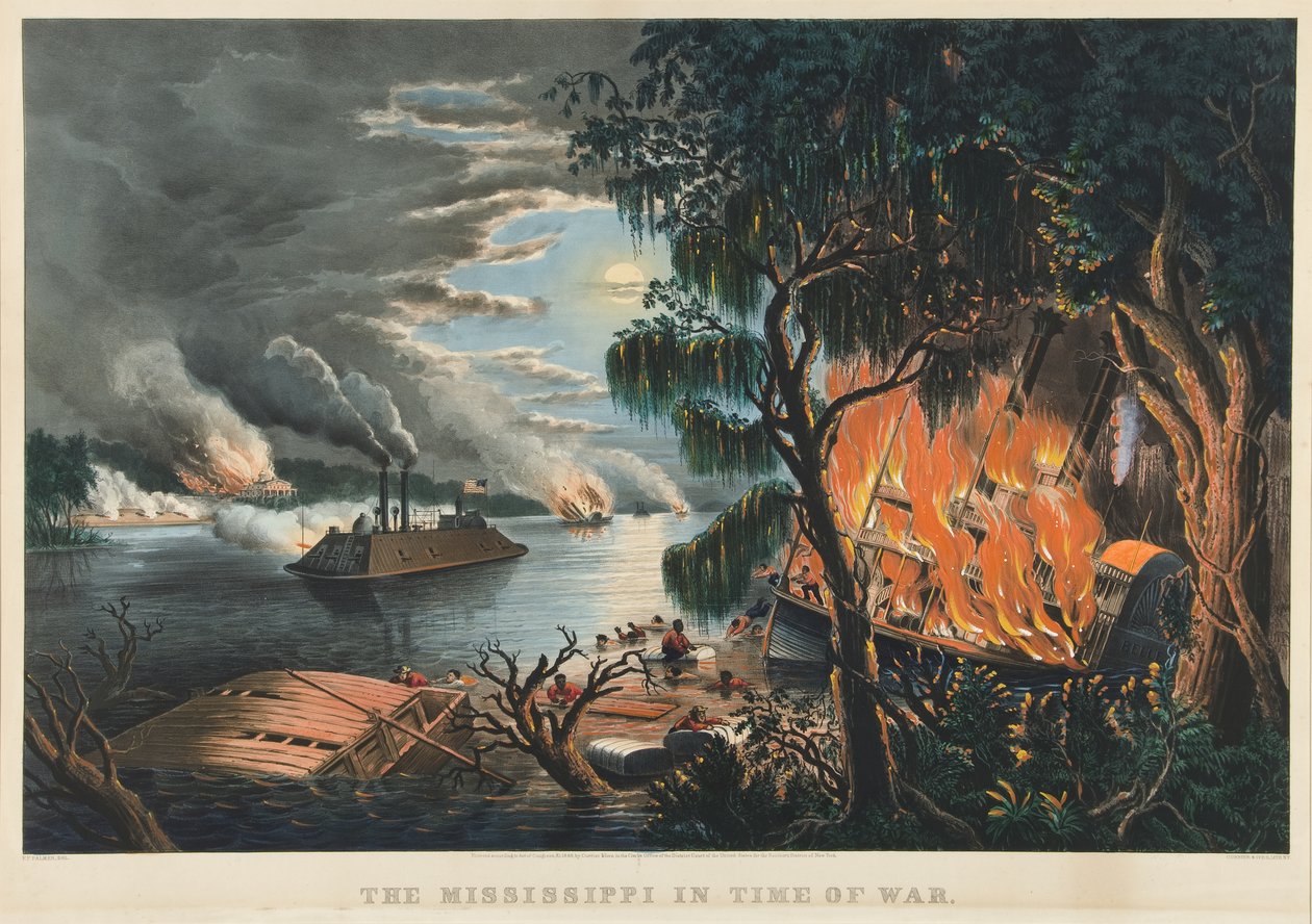 O Mississippi em Tempo de Guerra de Currier and Ives