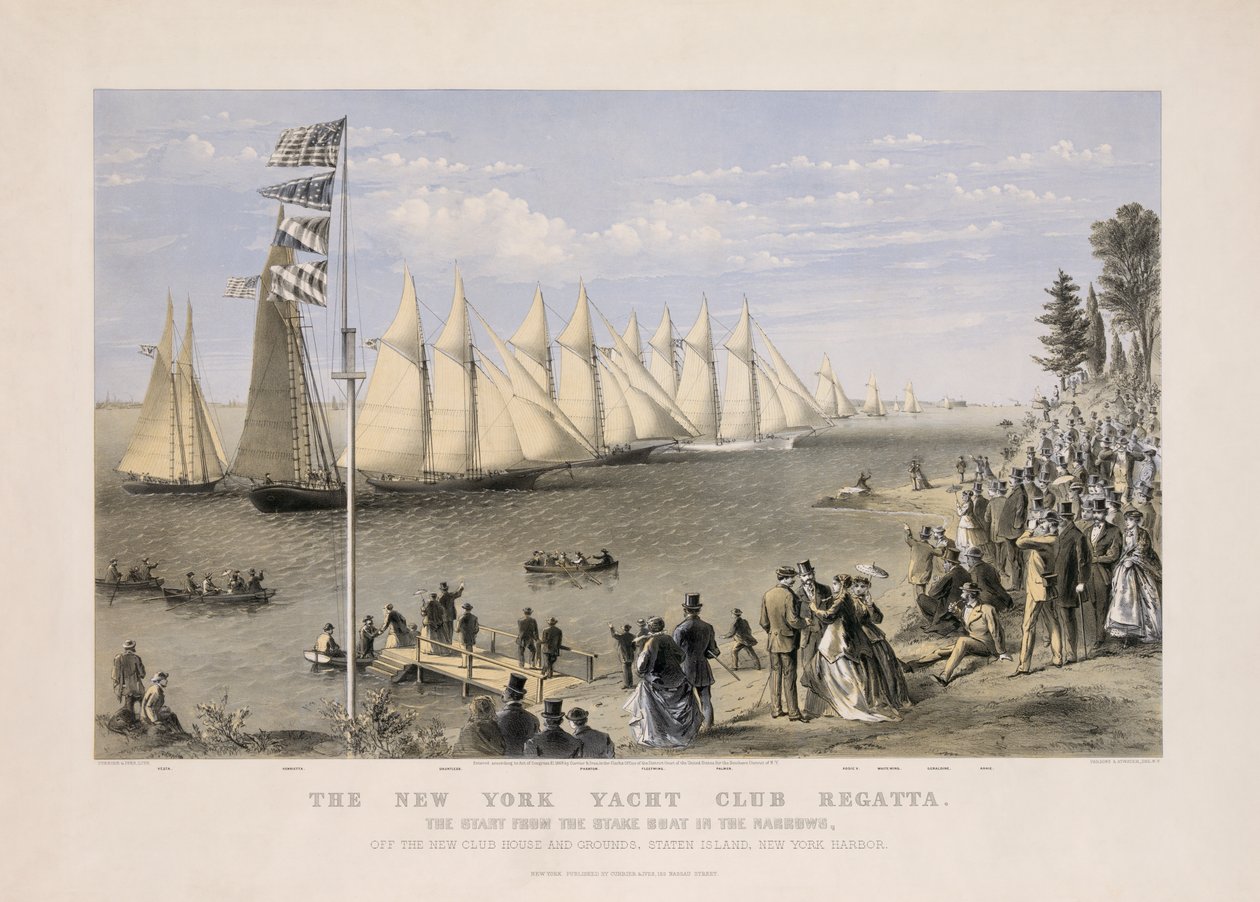 A Regata do New York Yacht Club de Currier and Ives