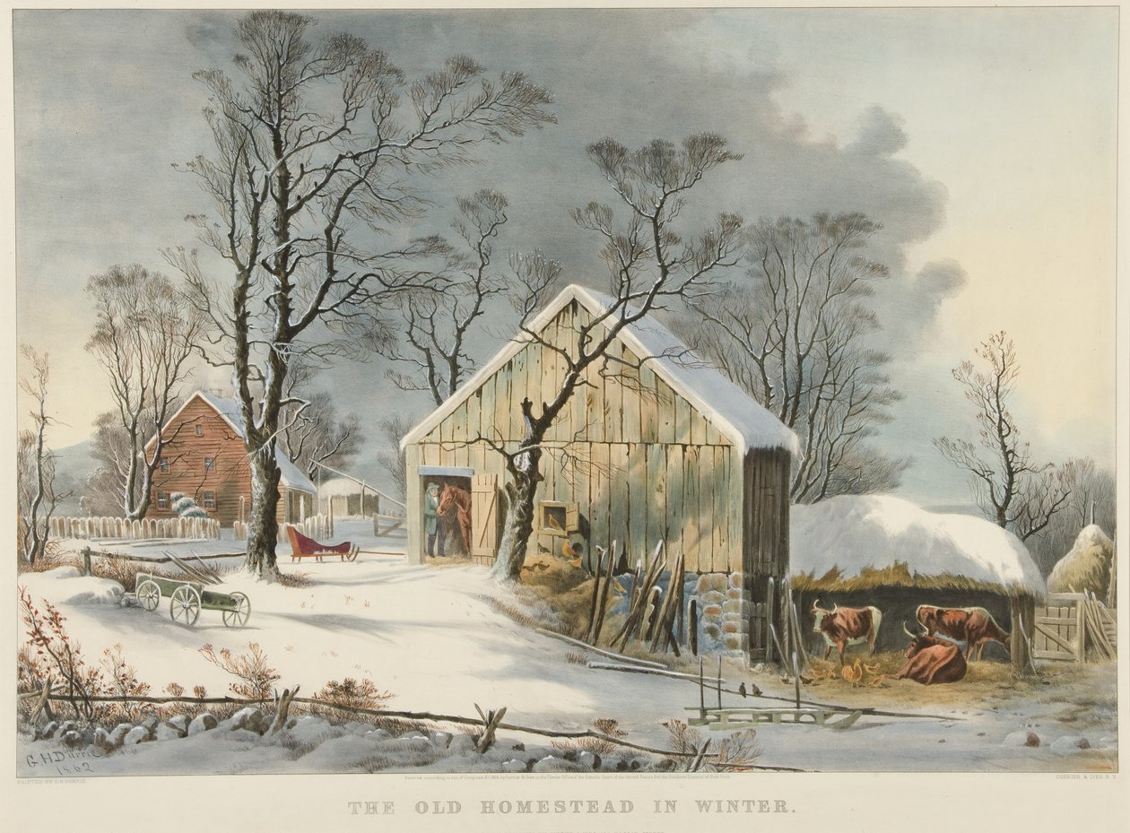 A Antiga Casa no Inverno de Currier and Ives