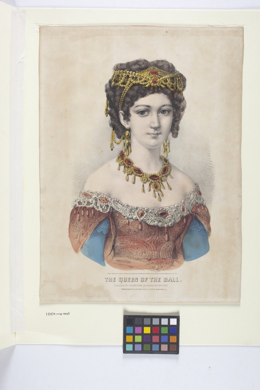 A Rainha da Bola (litografia colorida à mão) de N. and Ives J.M. (1824 95) Currier
