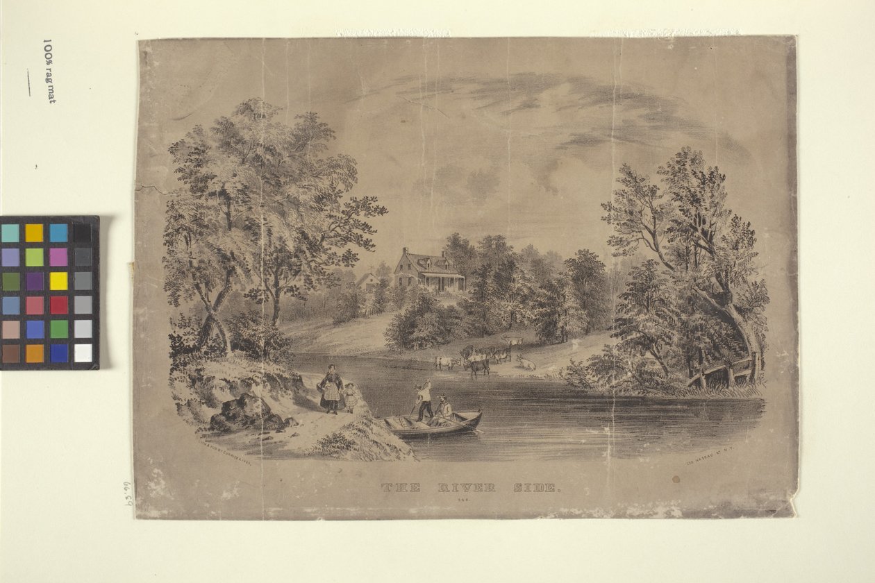O Lado do Rio (litografia) de N. and Ives J.M. (1824 95) Currier