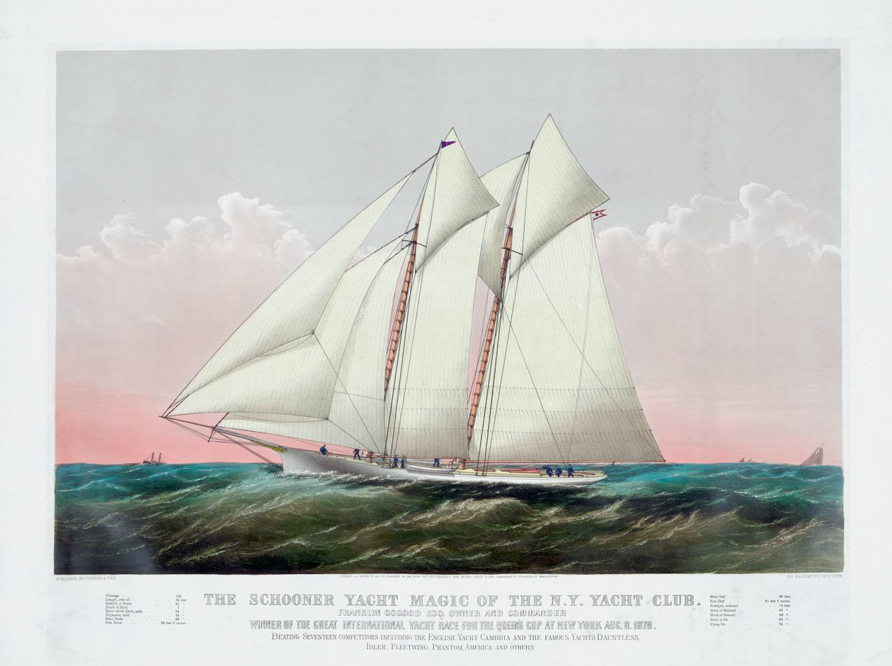 A Magia Escolar do New York Yacht Club por Currier & Ives de Currier and Ives