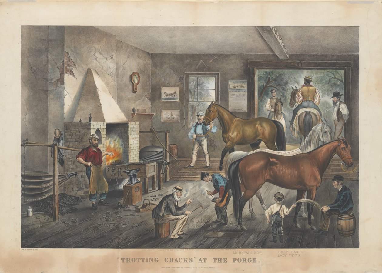 "Trotting Cracks" na Forja de Currier and Ives