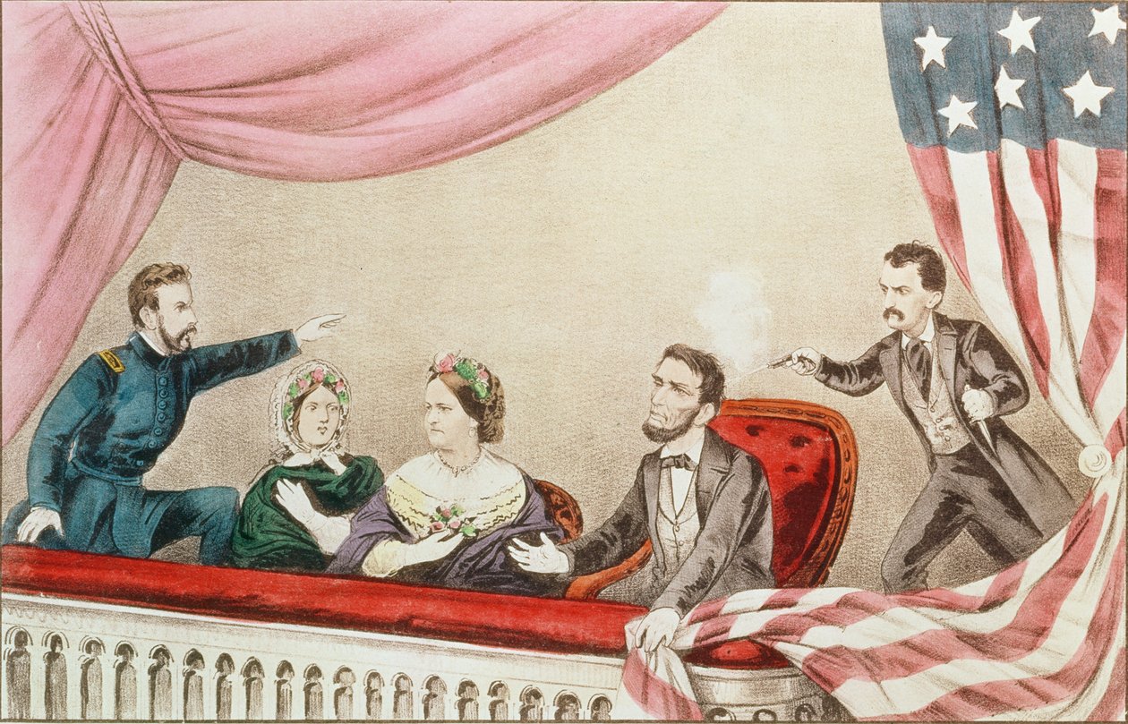 Assassinato de Abraham Lincoln de N. and Ives, J.M. Currier