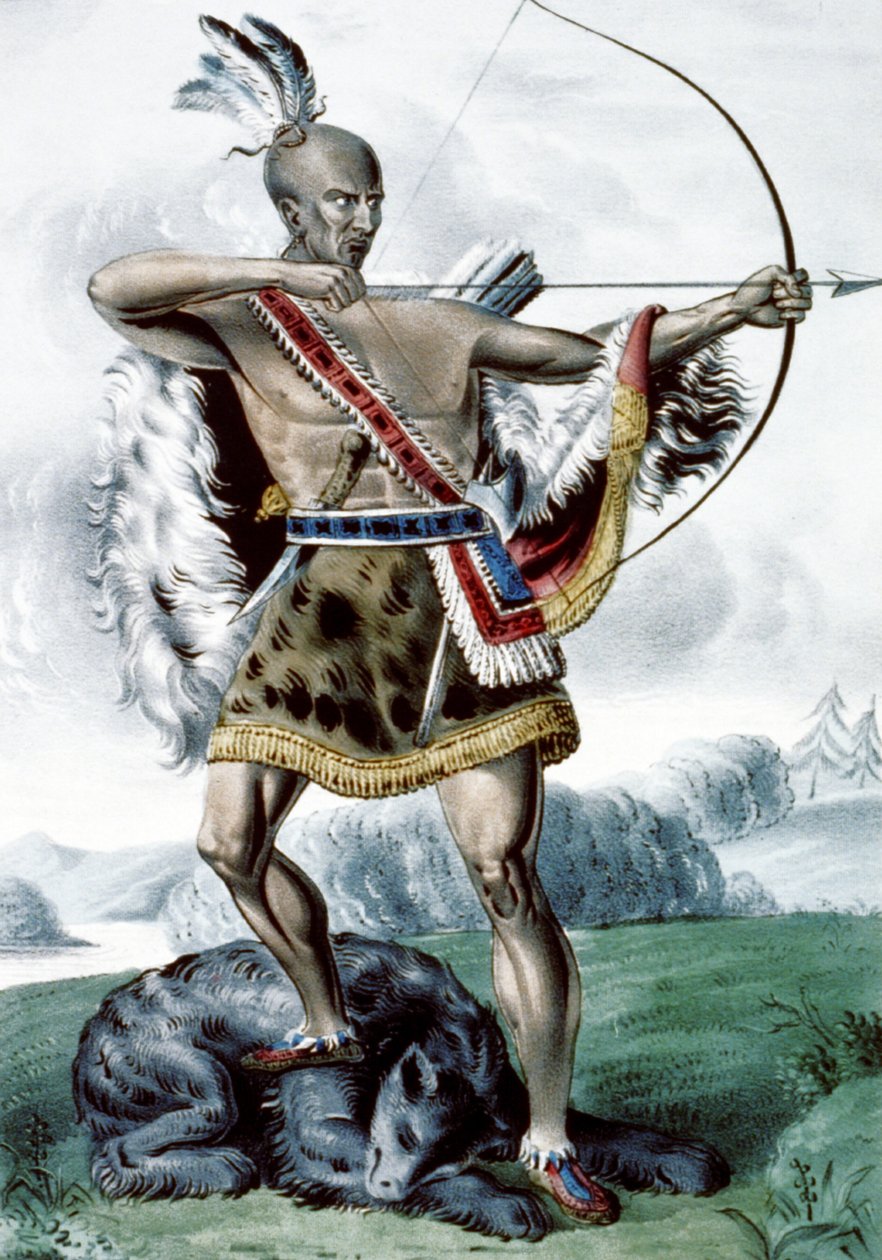 Caçador Indiano, 1845 de N. and Ives, J.M. Currier