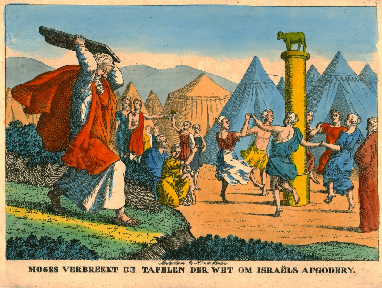 Moisés e a idolatria dos israelitas. de N v d Linden