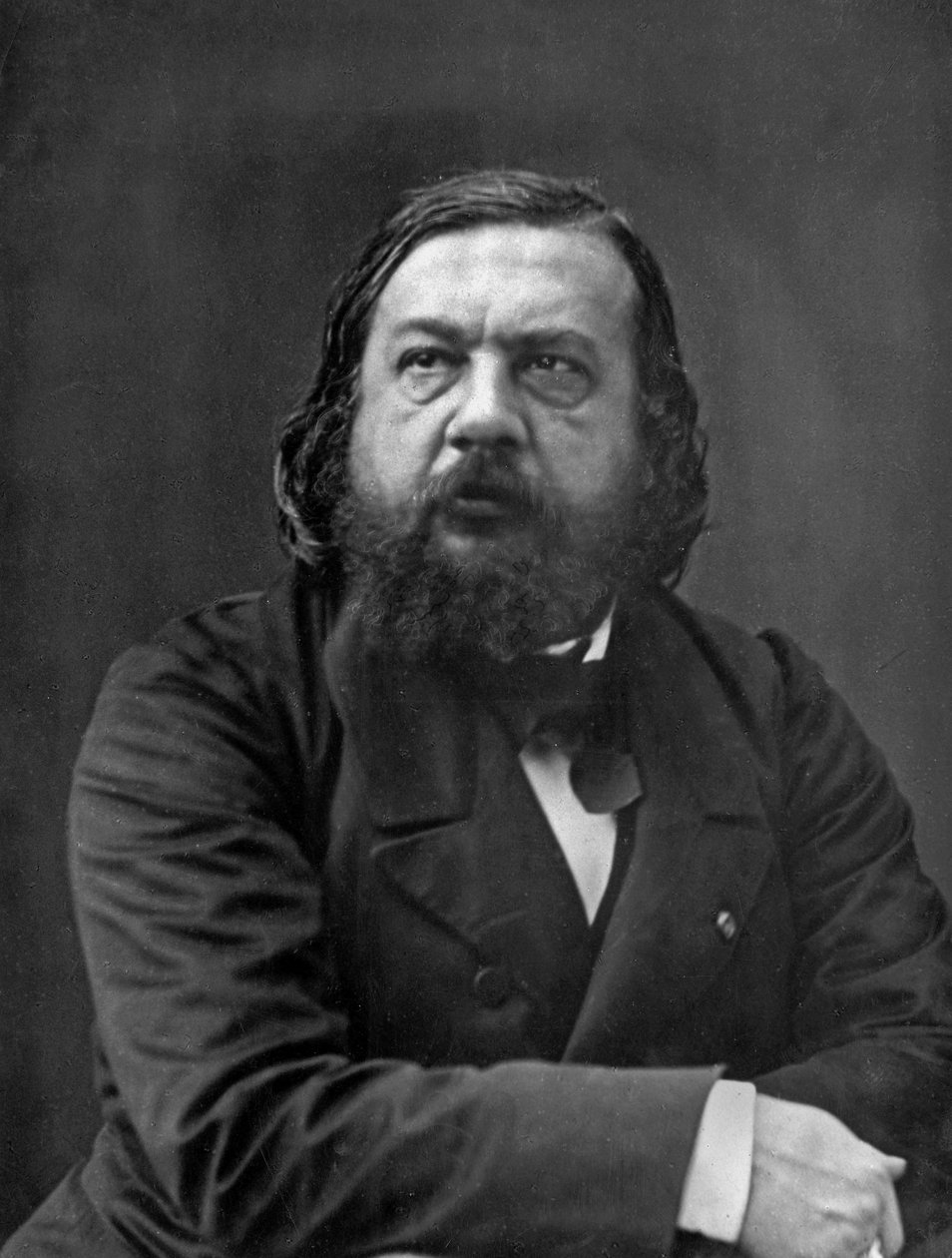 Theophile Gautier (1811-1872) poeta, romancista, escritor dramático e crítico francês aqui em 1856 foto de Felix Nadar tirada do Disderi Album (n.16 página 3) de Nadar