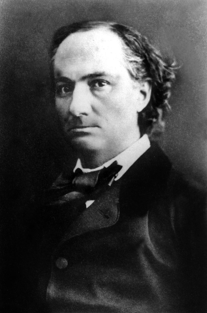O poeta francês Charles Baudelaire (1821 - 1867) fotografado por Nadar no século XIX de Nadar