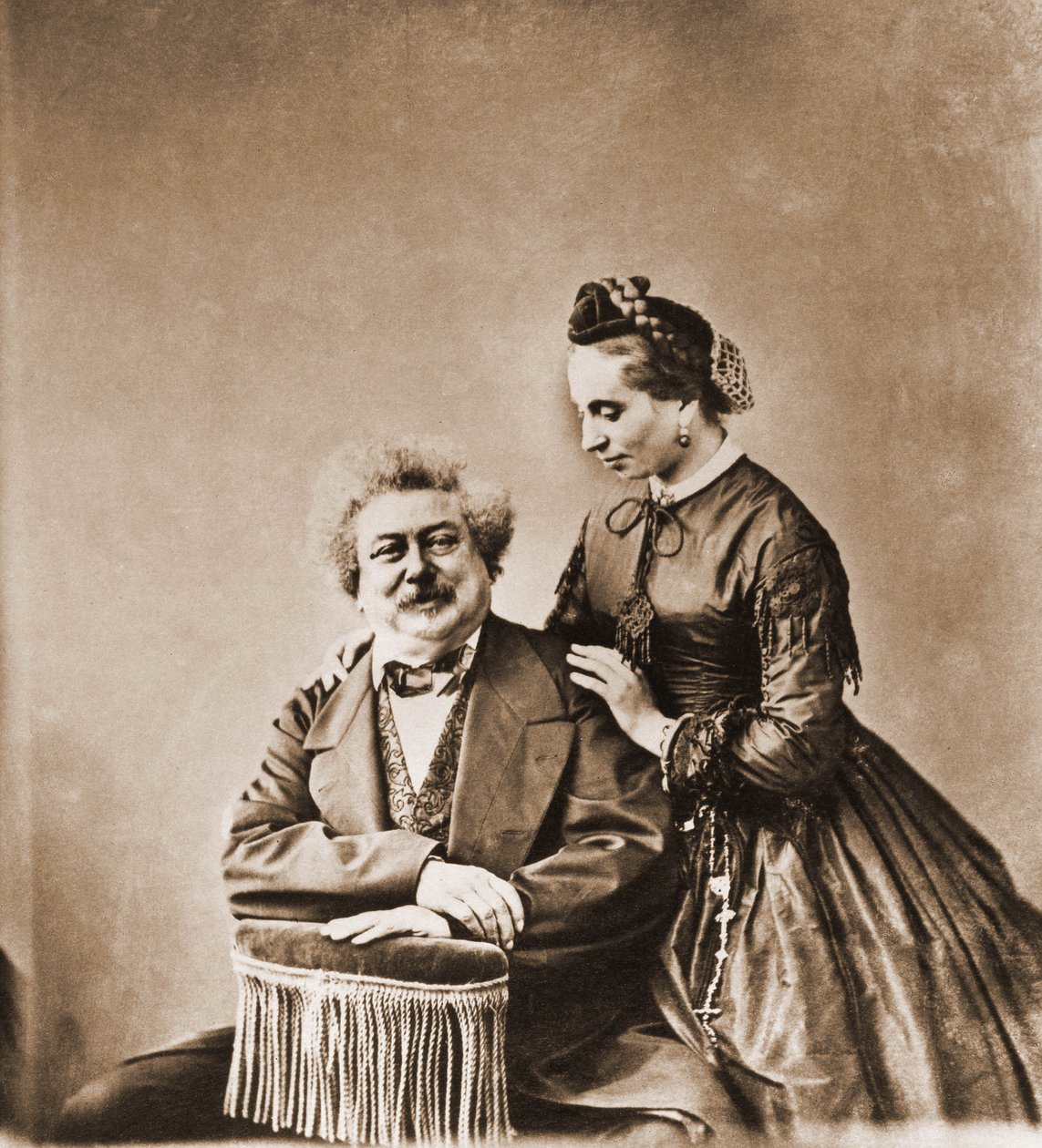 Retrato de Alexandre Dumas pere, romancista 1802-1870 e sua filha Marie Dumas 1831-1878 (foto) de Nadar