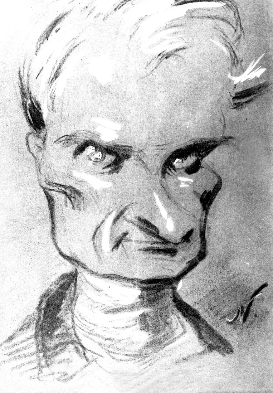Retrato do escritor francês Prosper Merimee (1803-1870) , desenho de Nadar de Nadar