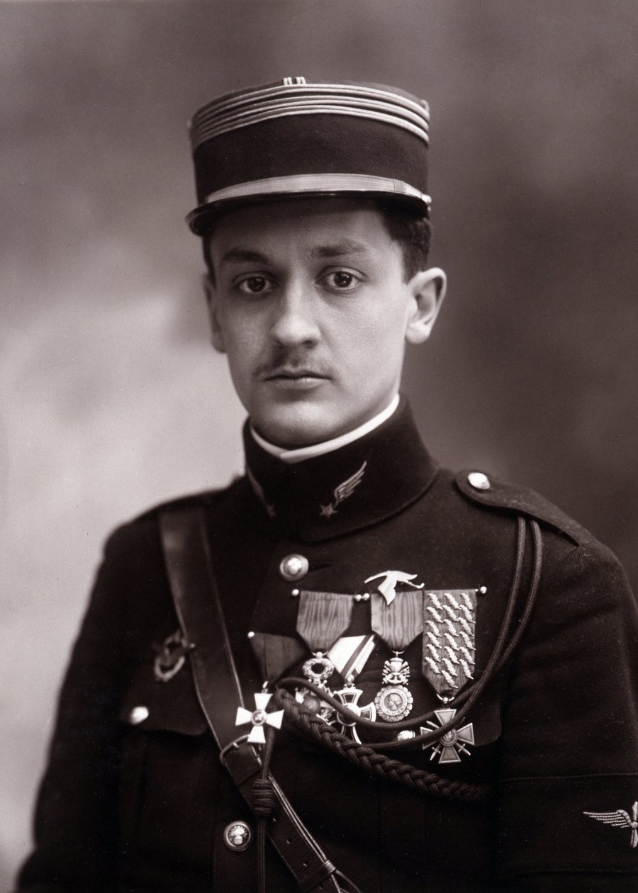Retrato de Georges Guynemer (1894-1917), piloto de guerra francês que morreu na Primeira Guerra Mundial 1914-1918 (foto) de Nadar
