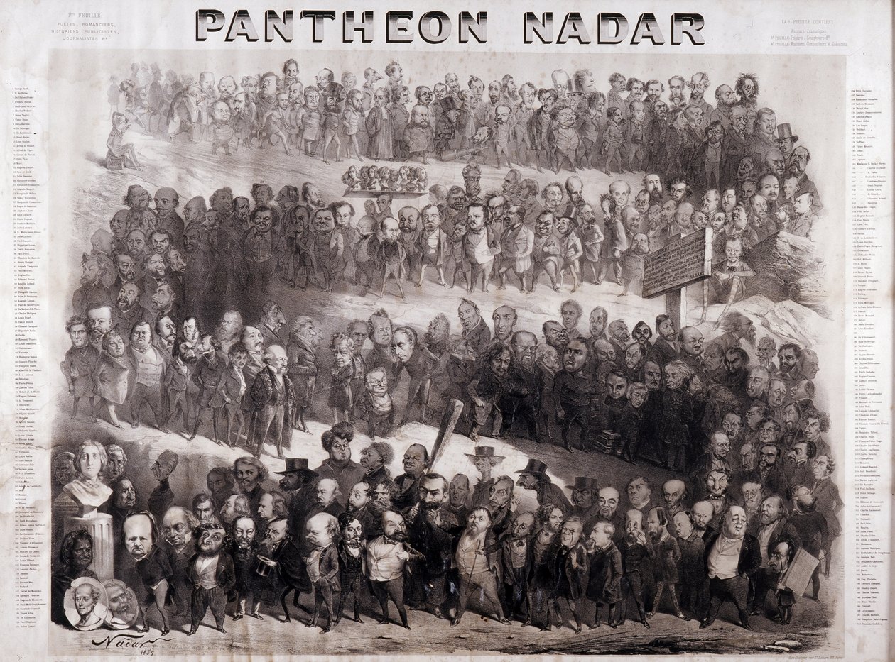 O Pantheon Nadar representando as grandes figuras históricas do século XIX (personalidades intelectuais e políticas) de Nadar
