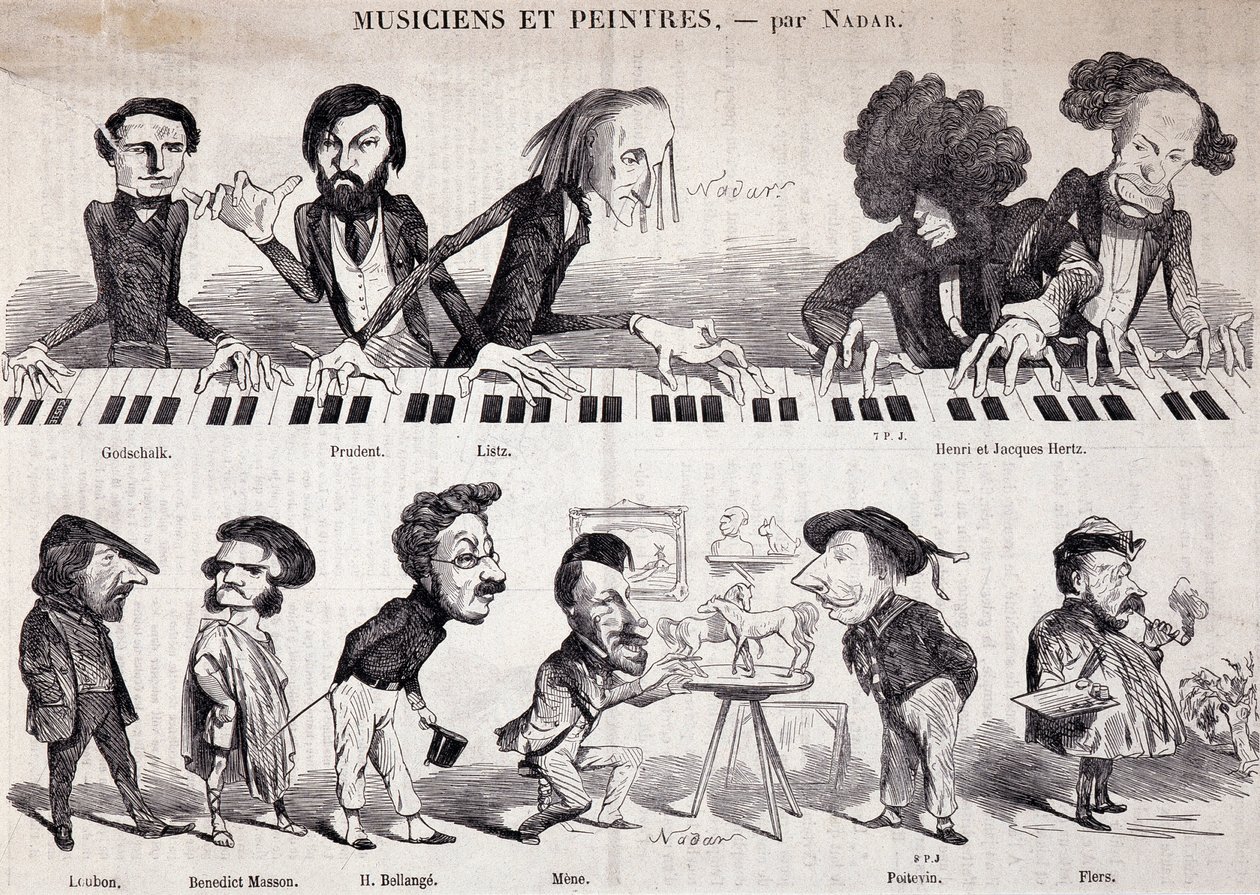 A série "Músicos e Pintores" do " Le Petit journal pour rire". de Nadar