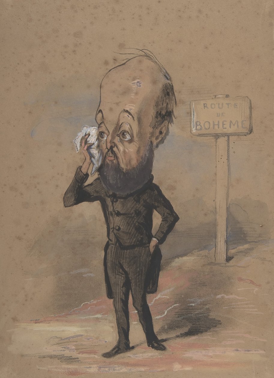 Caricatura de Henri Mürger, 1849-61. de Nadar