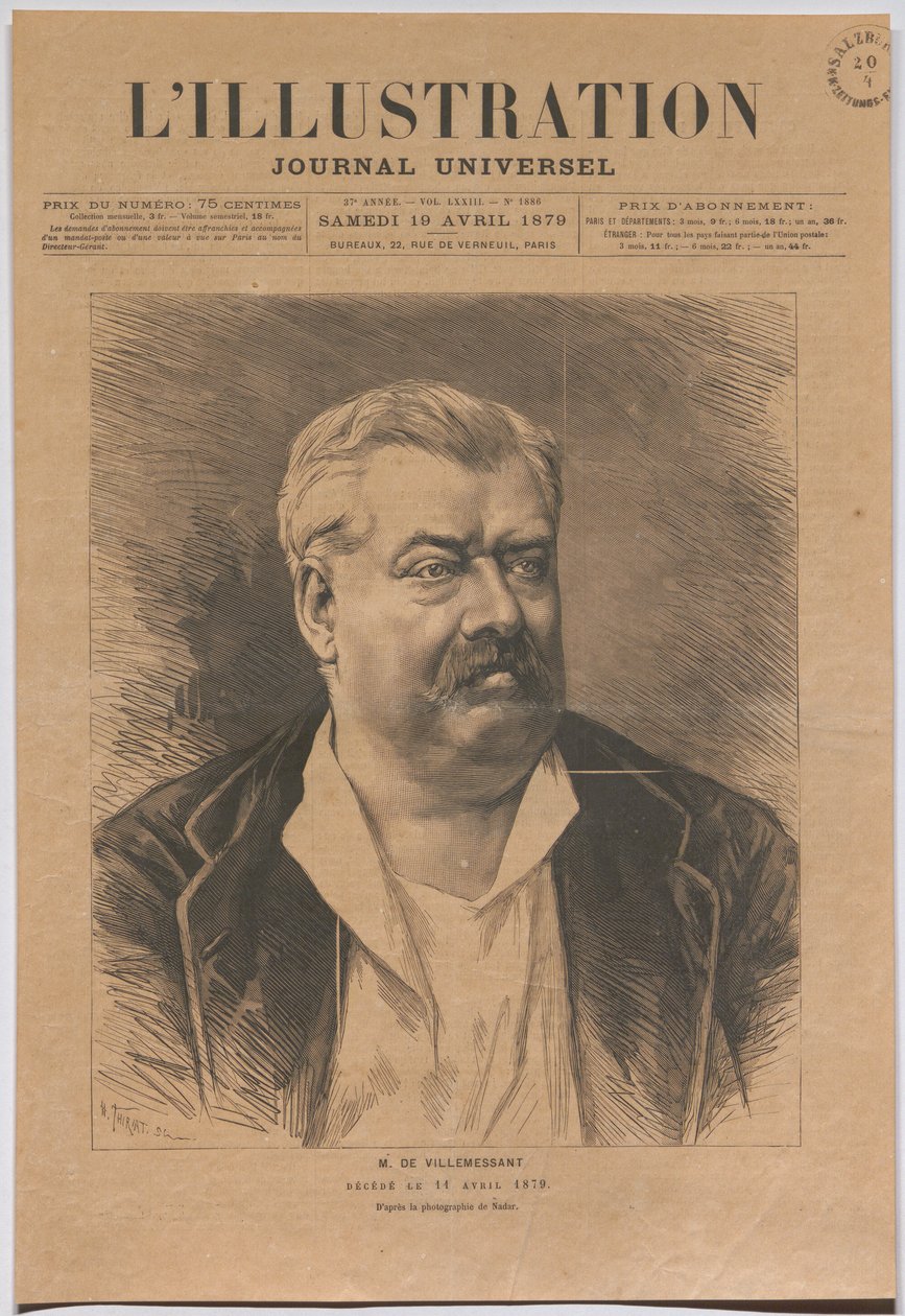 O senhor de Villemessant, falecido em 11 de abril de 1879. de Nadar