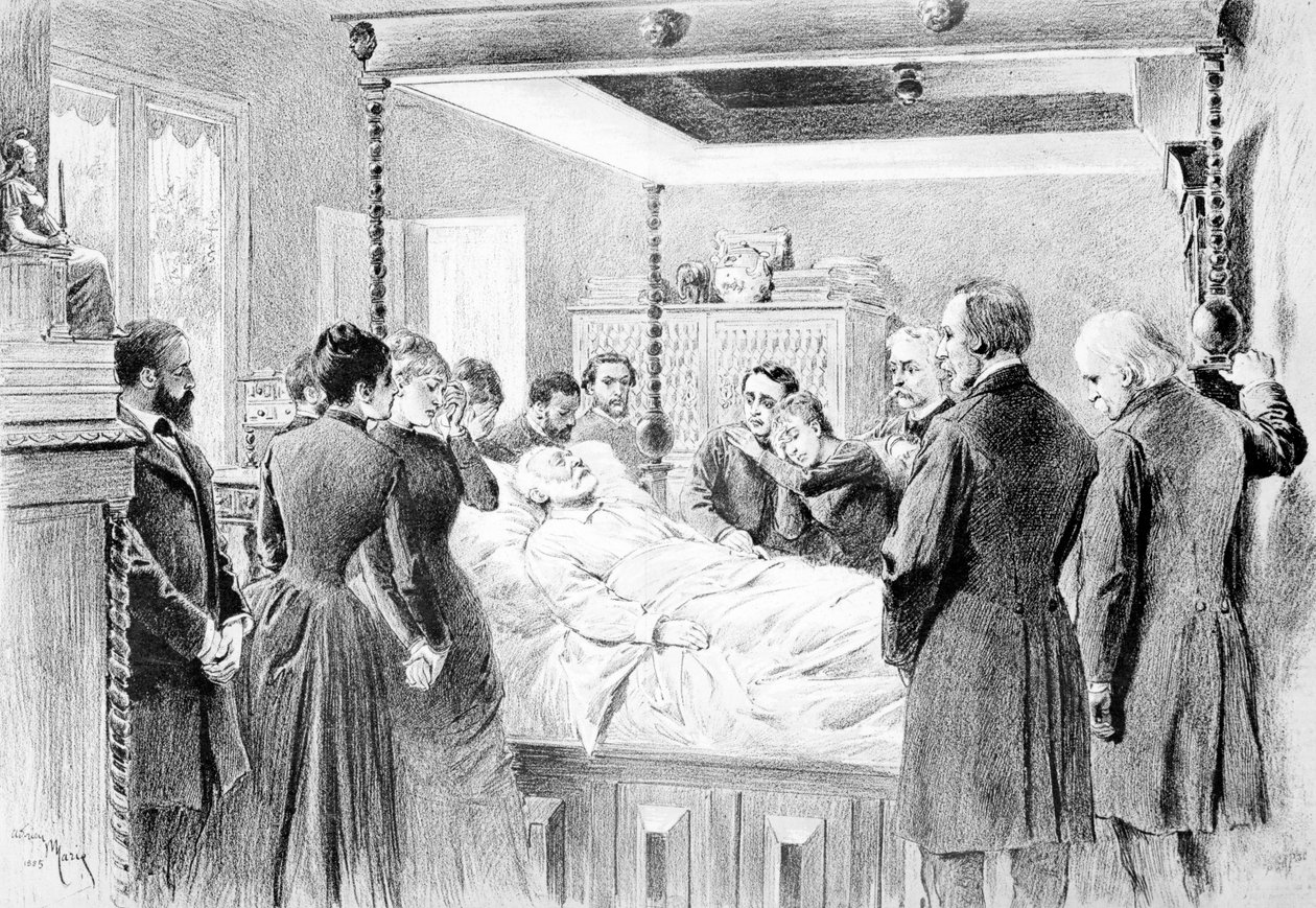 Os últimos momentos de Victor Hugo (1802-85) 22 de maio de 1885, gravado por Adrien Marie (1848-91) 1885 de Nadar