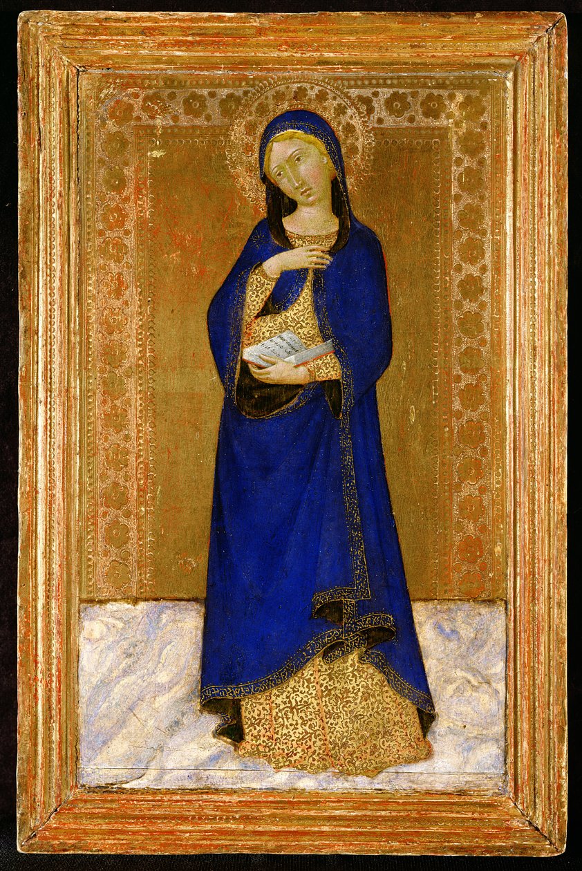 A Virgem Anunciada (tempera no painel de chão de ouro) de Naddo Ceccarelli