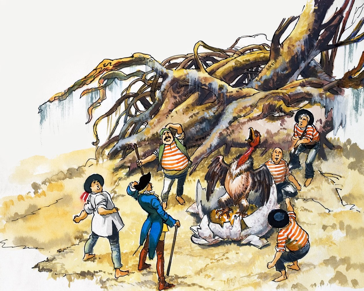 As Maravilhosas Aventuras do Barão de Munchausen (guache sobre papel) de Nadir Quinto