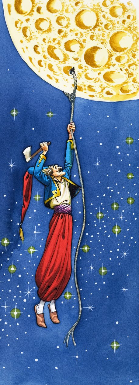 As Maravilhosas Aventuras do Barão de Munchausen (guache sobre papel) de Nadir Quinto