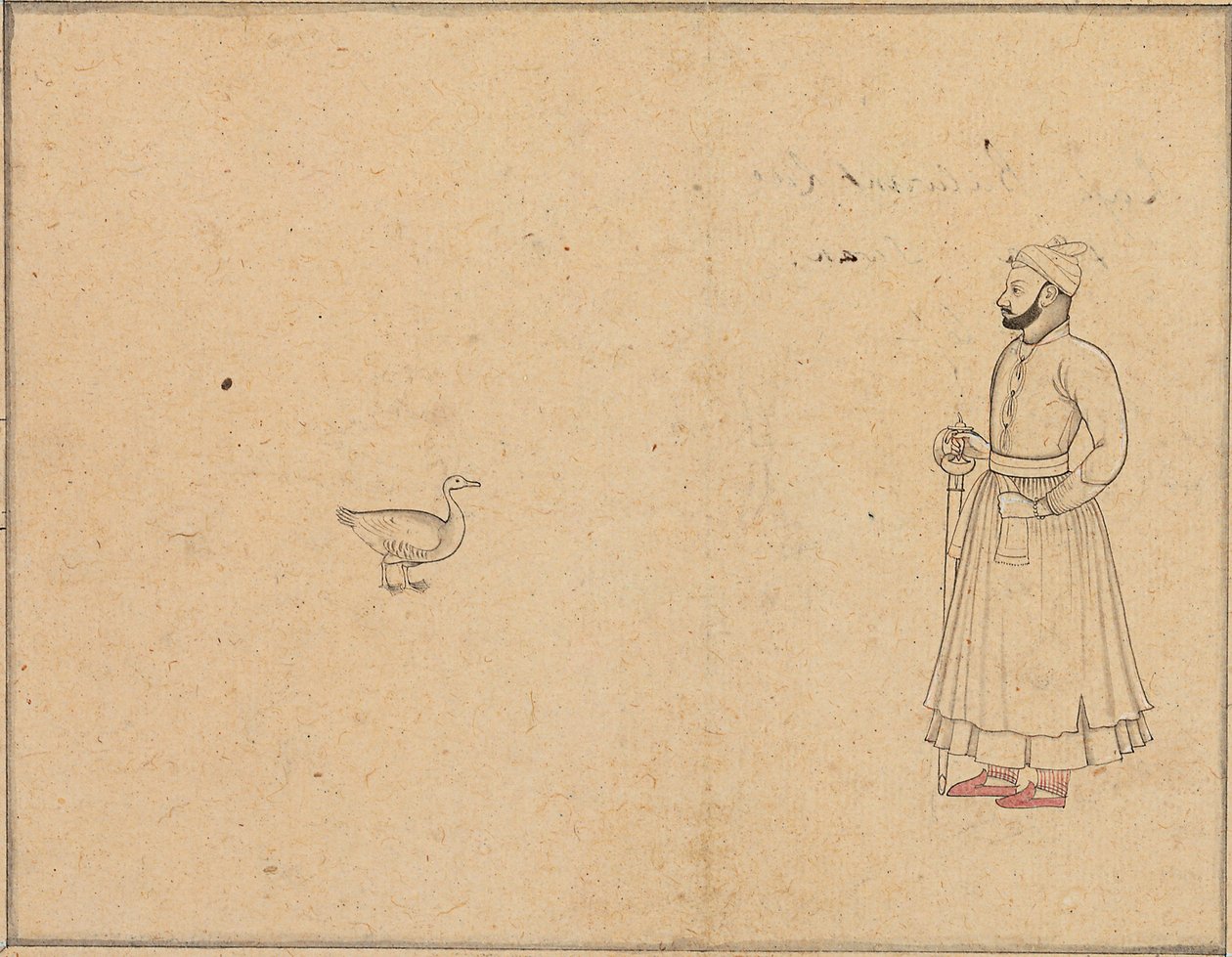 Raja Balwant Dev Singh e um cisne, c.1750-55 de Nainsukh