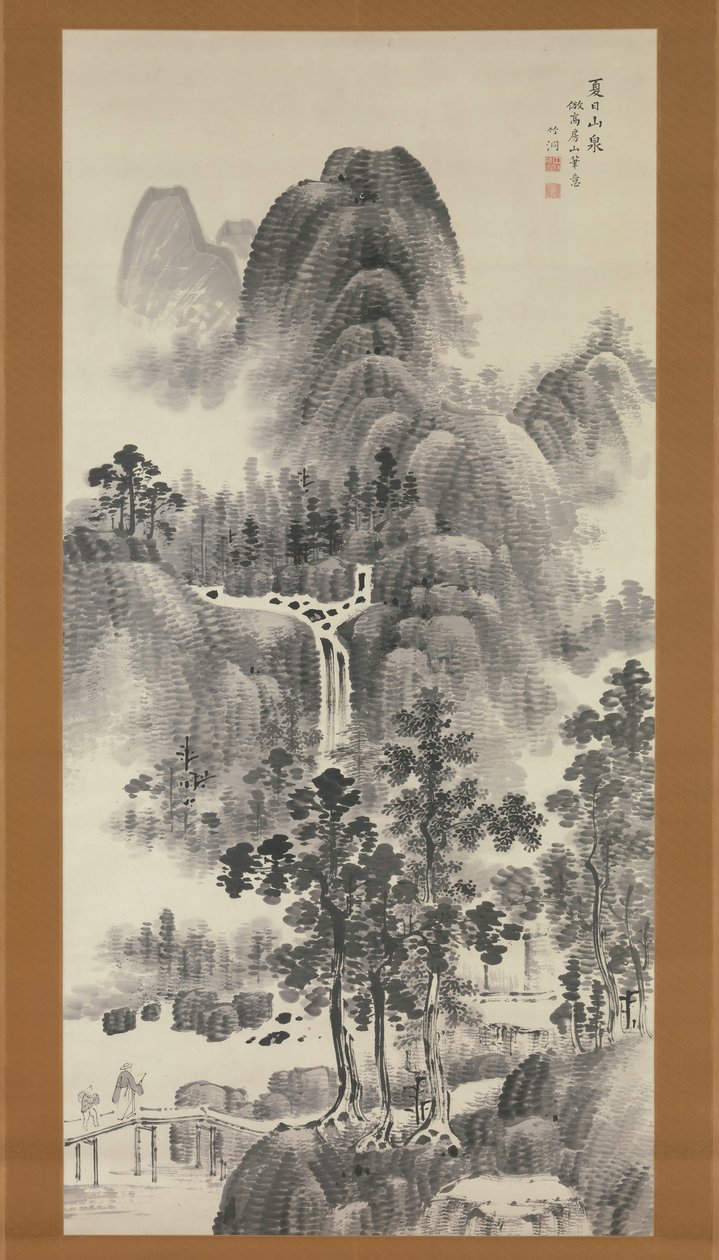 Córrego da montanha em um dia de verão, século XIX. de Nakabayashi Chikuto