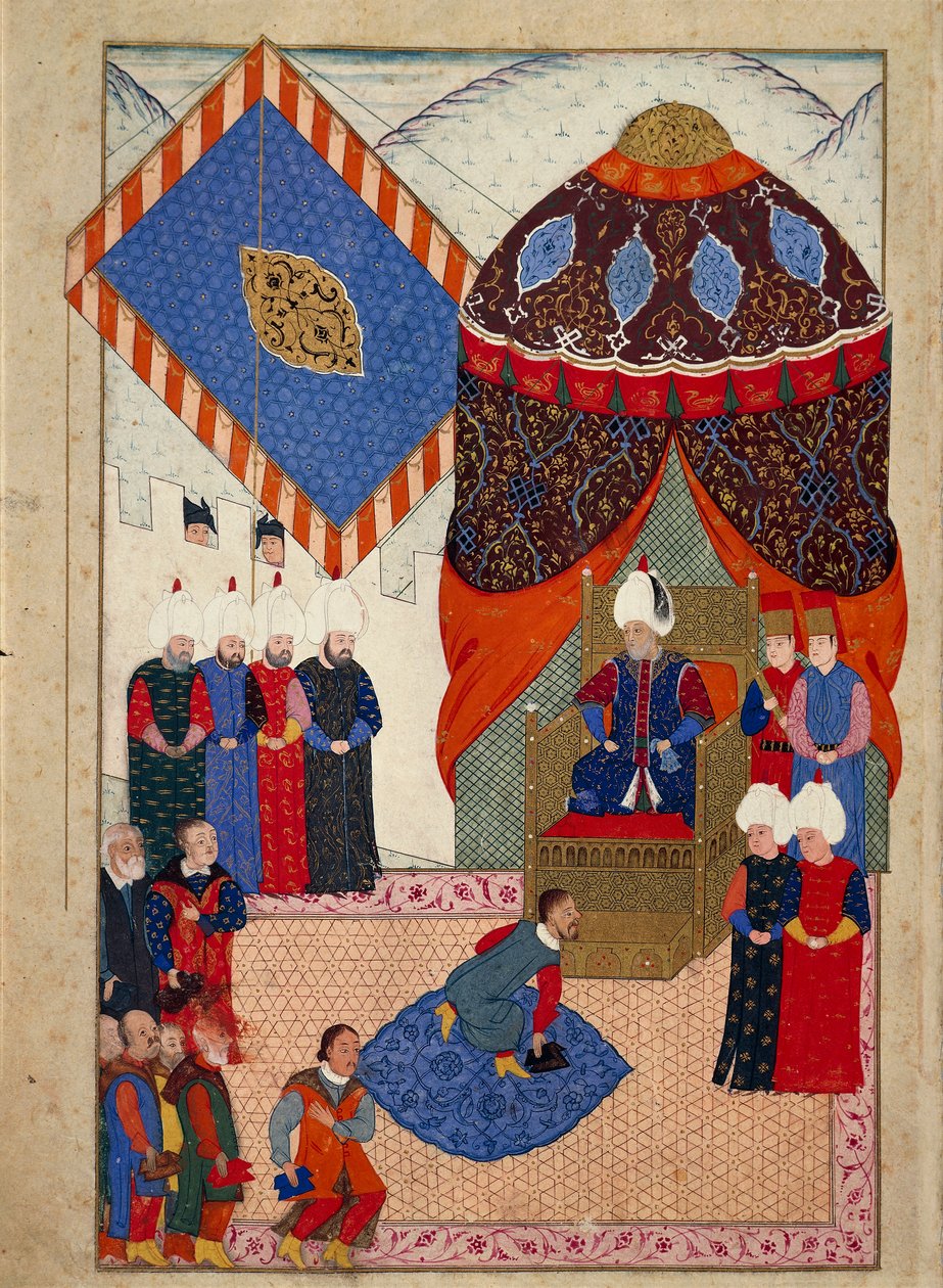 A Recepção do Príncipe Herdeiro da Hungria, Zsigismond Janos por Suleyman I em 29 de Junho de Nakkaş Osman