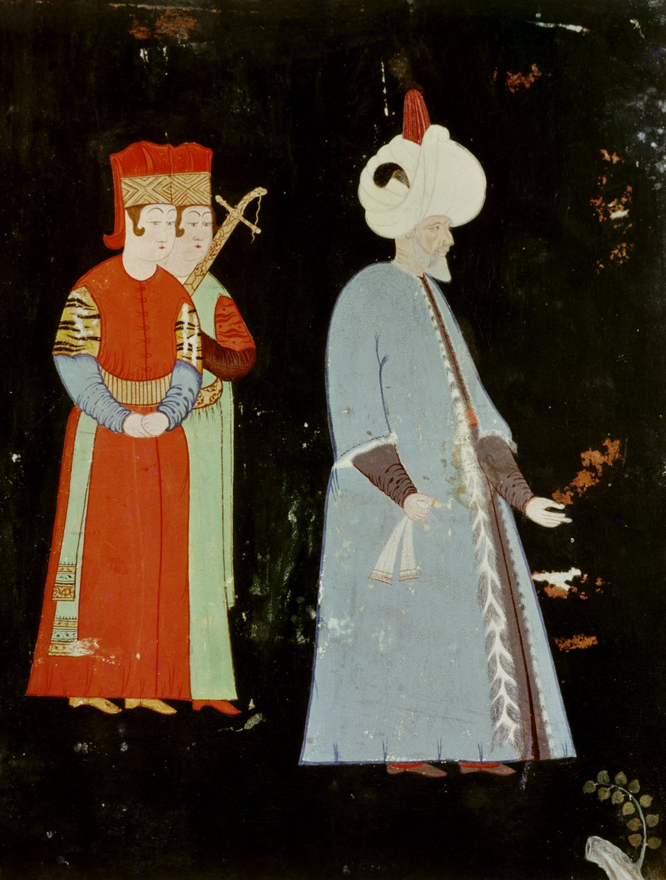 O Sultão Suleyman, o Magnífico (1494-1566) com Dois Dignatários de Nakkep, called Nigari Reis Haydar