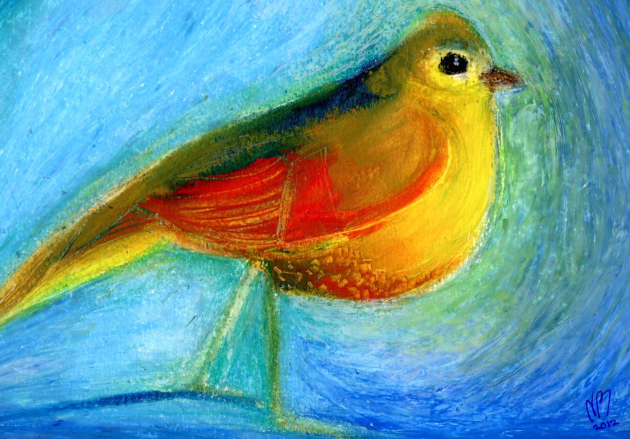 The Wishing Bird, 2012, (pastel de óleo sobre papel) de Nancy Moniz Charalambous