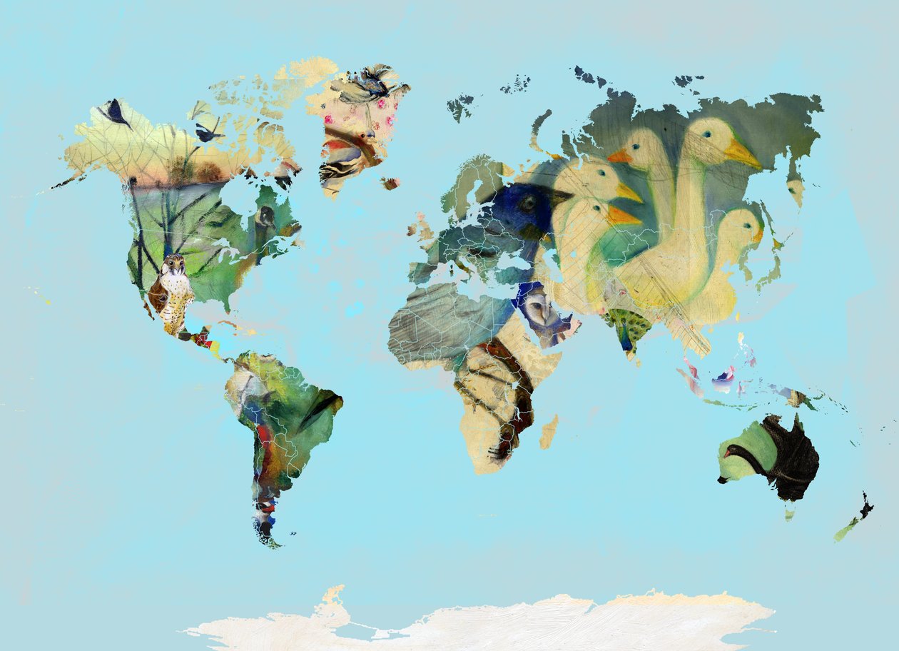A Bird World, 2016, (arte digital) de Nancy Moniz Charalambous
