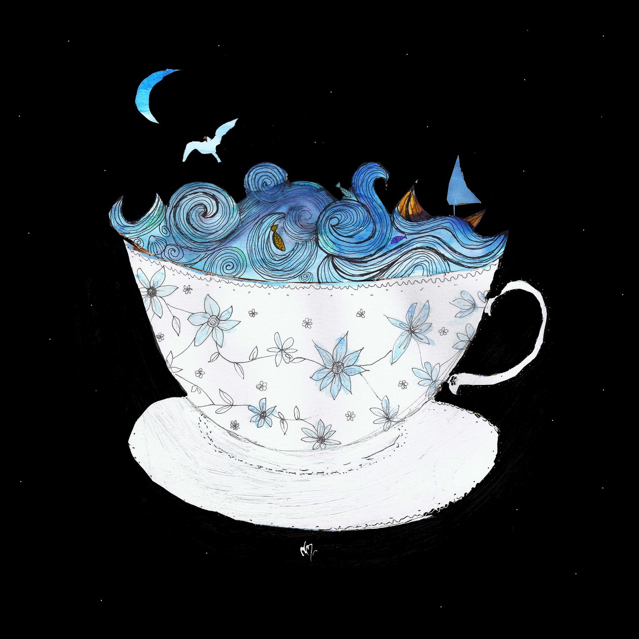 A Storm in a Teacup, 2020 (mídia mista) de Nancy Moniz Charalambous