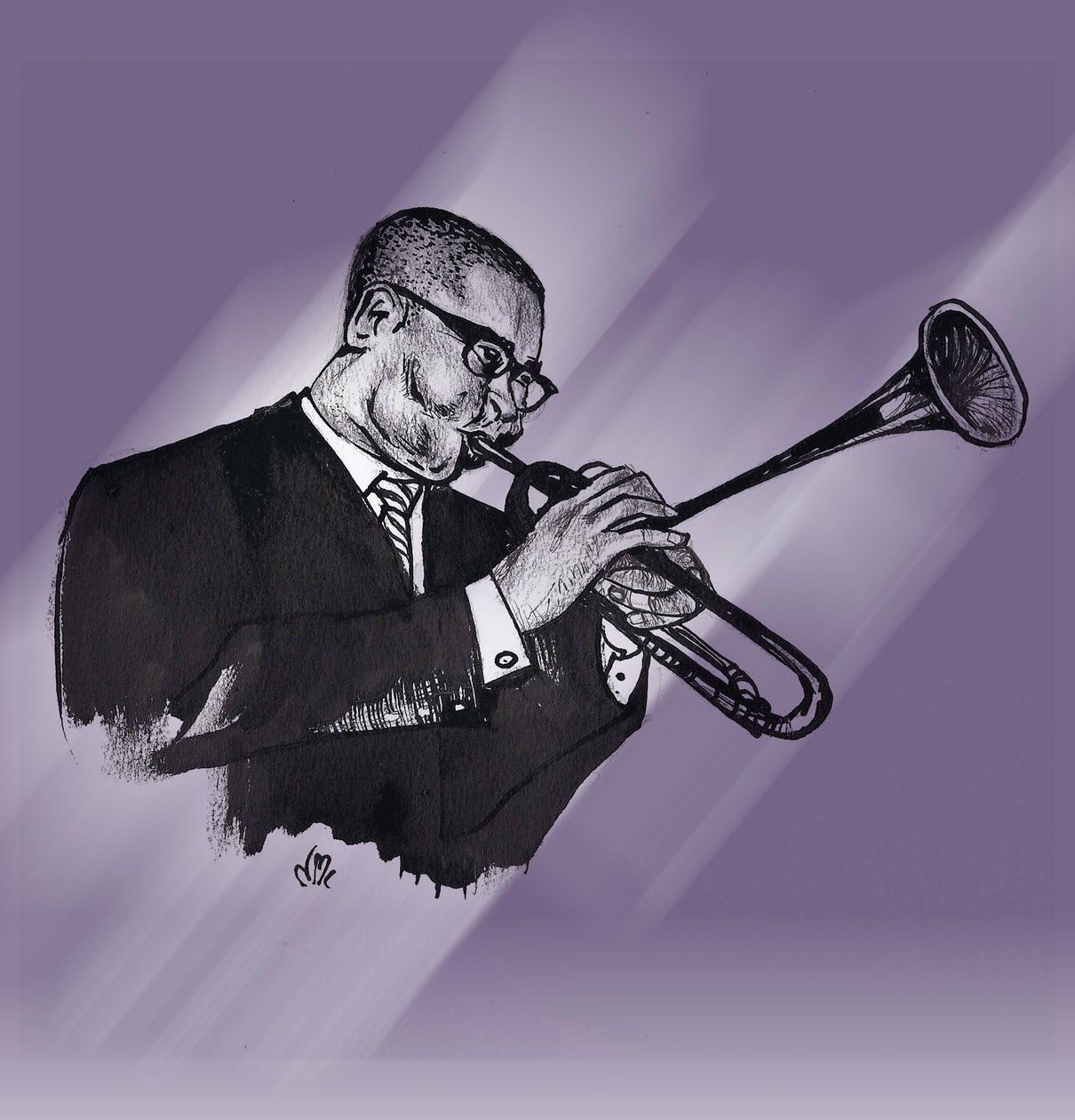 Dizzy Gillespie, 2021 (desenho) de Nancy Moniz Charalambous