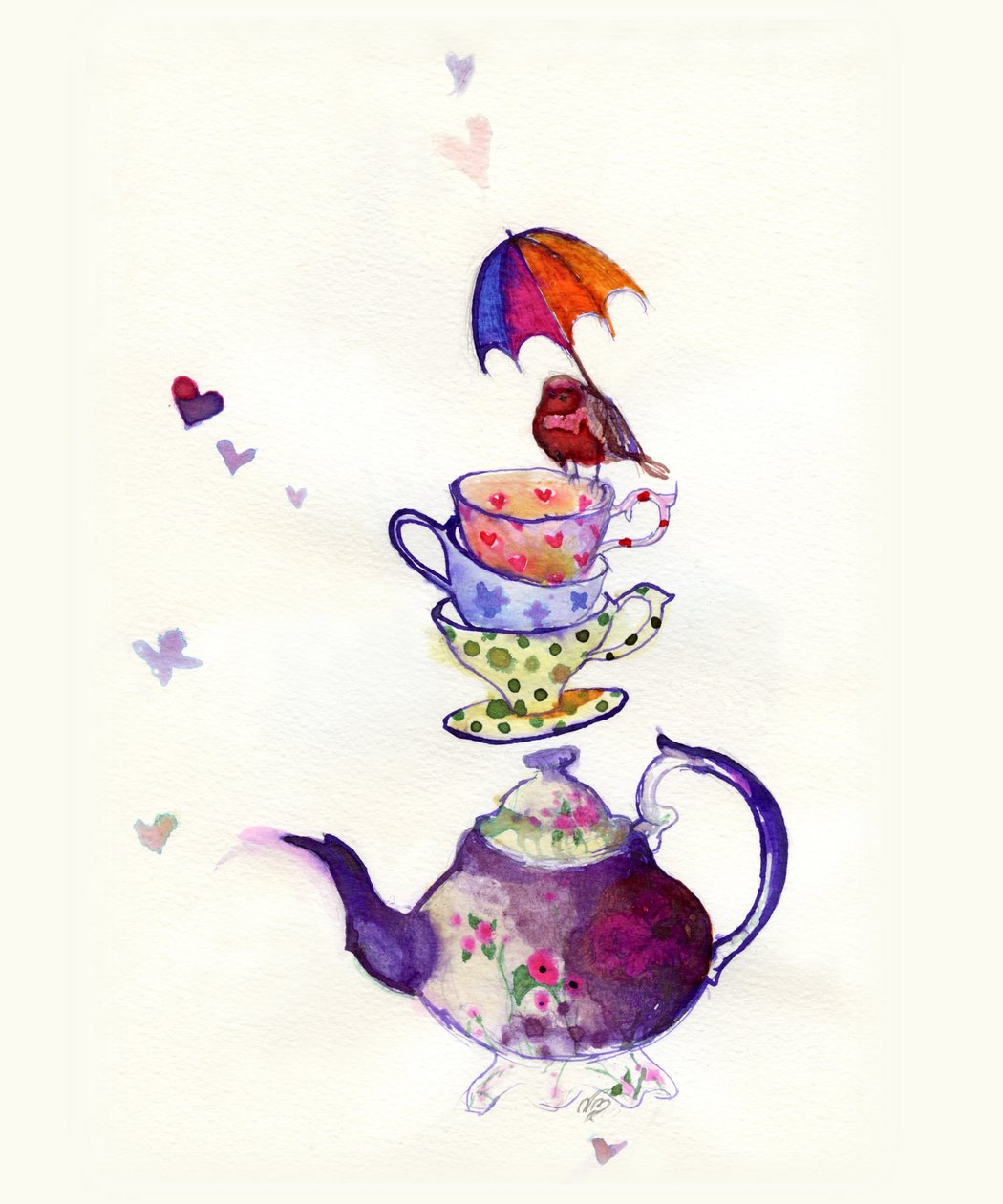 Little Tea bird, 2015, (tinta no papel) de Nancy Moniz Charalambous