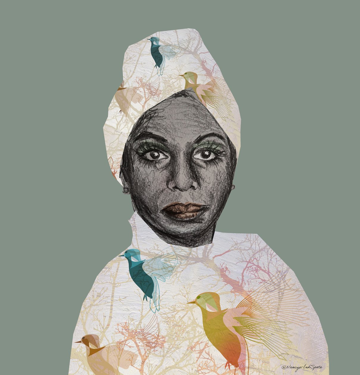 Nina Simone, 2022 (desenho) de Nancy Moniz Charalambous