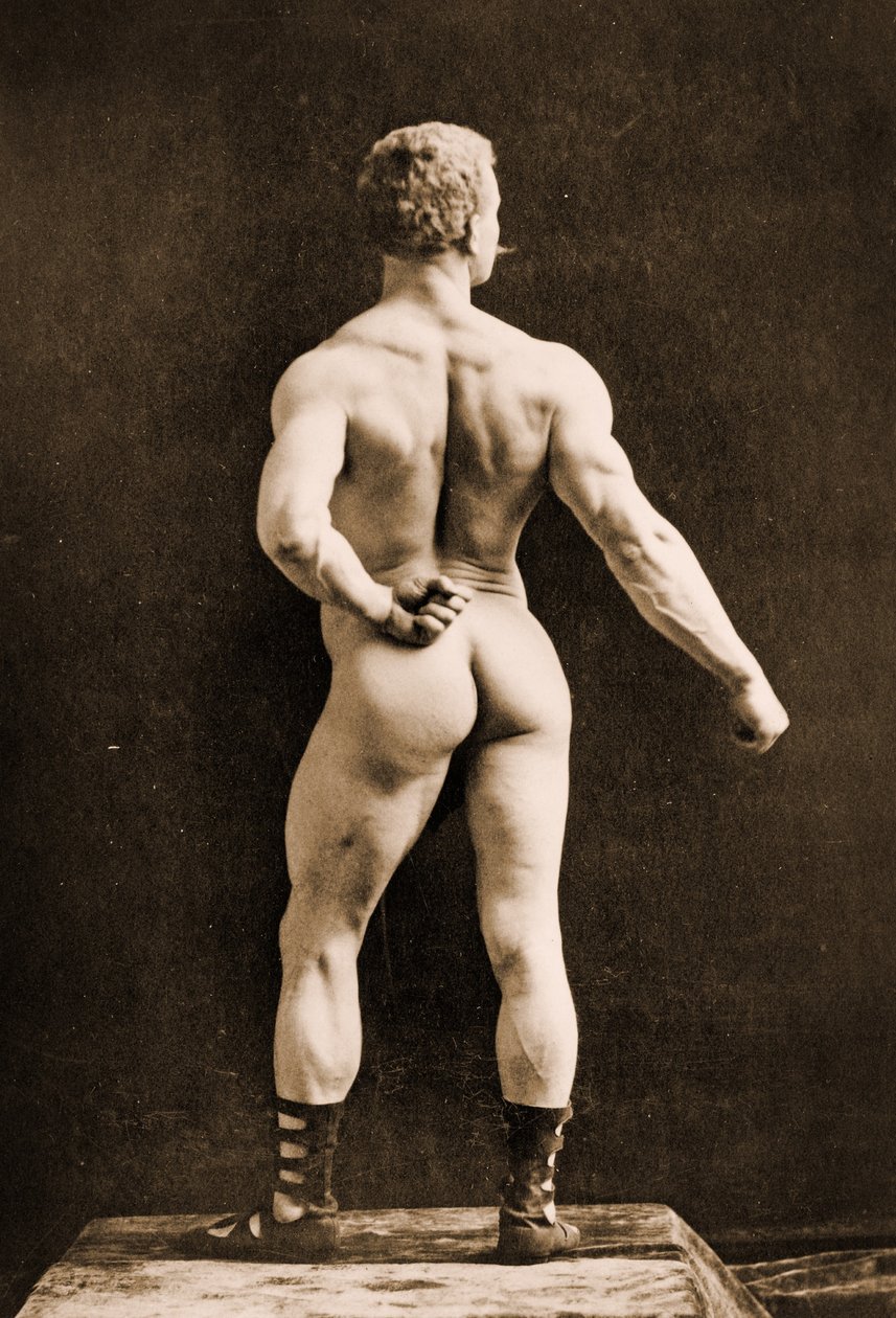 Eugen Sandow, na clássica pose greco-romana antiga, c.1893 de Napoleon Sarony