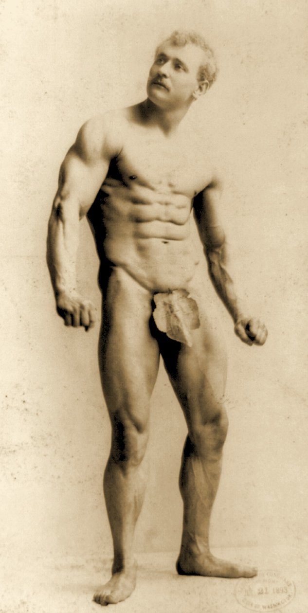 Eugen Sandow, na clássica pose greco-romana antiga, c.1893 de Napoleon Sarony