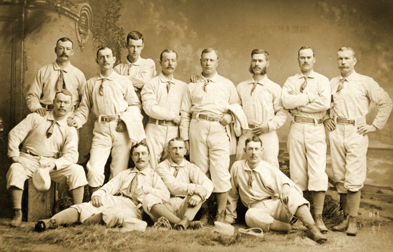 O beisebol metropolitano nove, 1882 de Napoleon Sarony