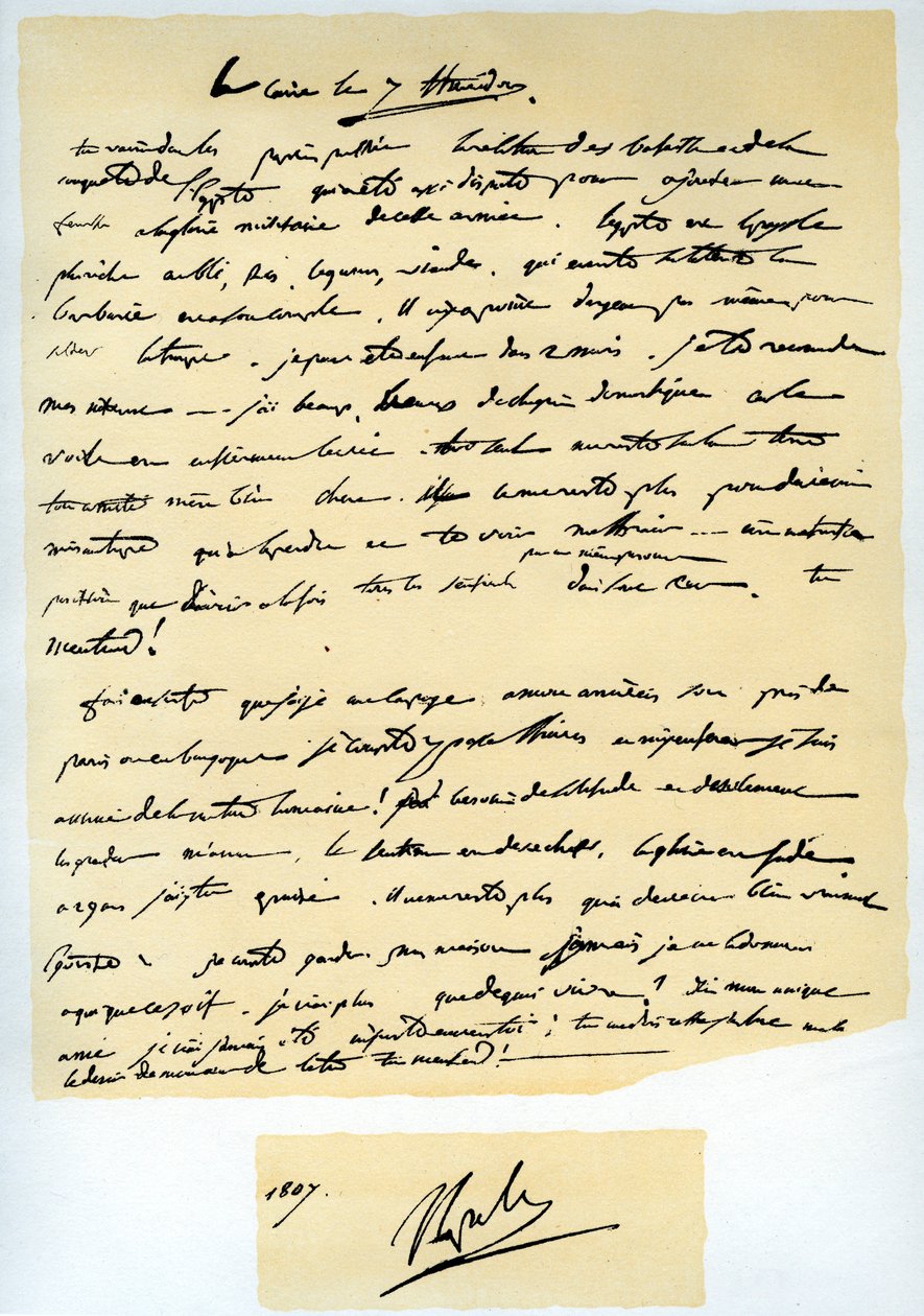 Carta de Napoleão Bonaparte a seu irmão Joseph, 25 de julho de 1798. de Napoleon Bonaparte I
