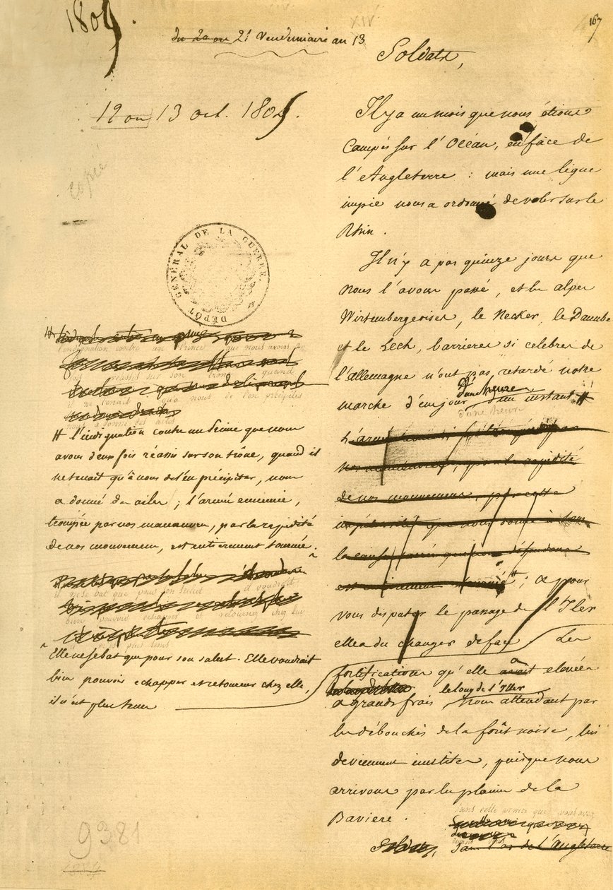 Proclamação ao exército, 13 de outubro de 1805, 1921. de Napoleon Bonaparte I